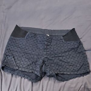 Old Navy Maternity Navy Textured High Waist Shorts